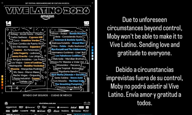 Cambios en el Vive Latino; cancela Moby